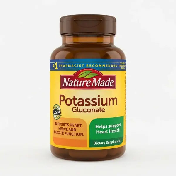 Potasio Nature Made 100mg — 100 cápsulas | Electrolito esencial para músculos y corazón